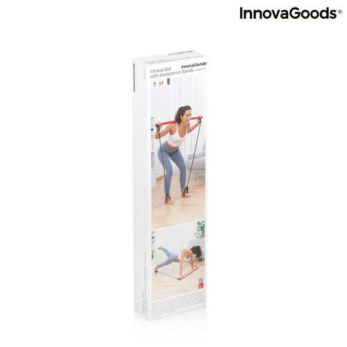 Barre de fitness avec bandes de résistance et guide d’exercices Resibar