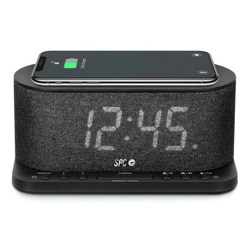 Radio-Réveil SPC 4582N avec Chargeur Sans Fil - Écran LED 10 cm USB Noir