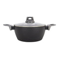 Casserole avec Couvercle Amercook 24 cm - Aluminium Noir Antiadhésif