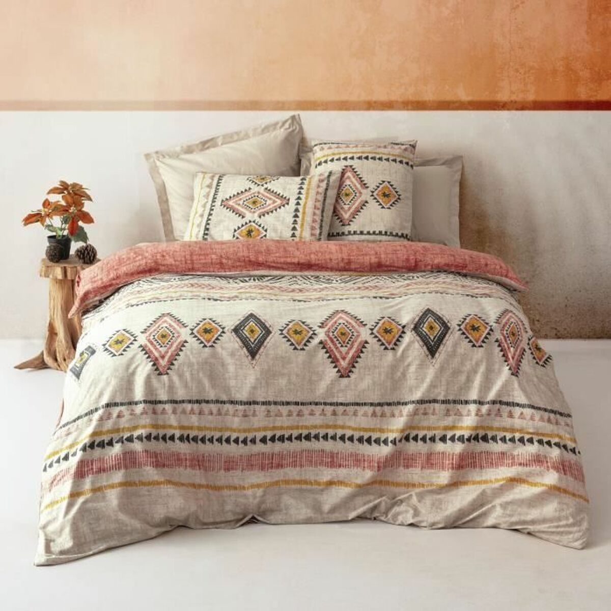 Parure de Couette BigBuy Home — 220x240 cm, Coton 100%, Rouge Intense