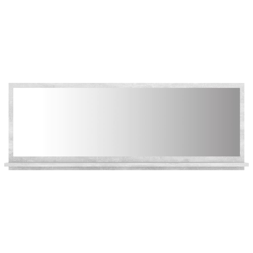 Miroir Salle de Bain avec Étagère 100cm Gris Béton - NNEVL