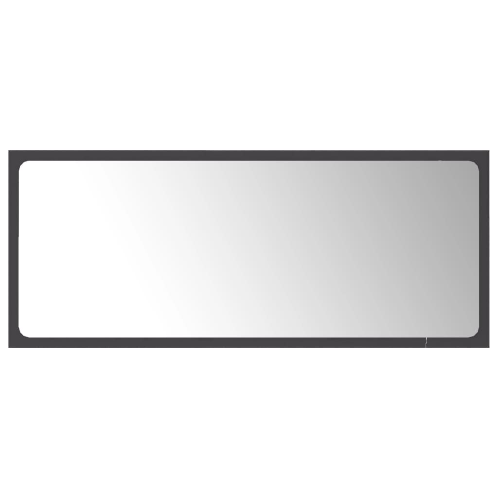 Miroir Mural Salle de Bain Gris 90cm - Design Contemporain NNEVL