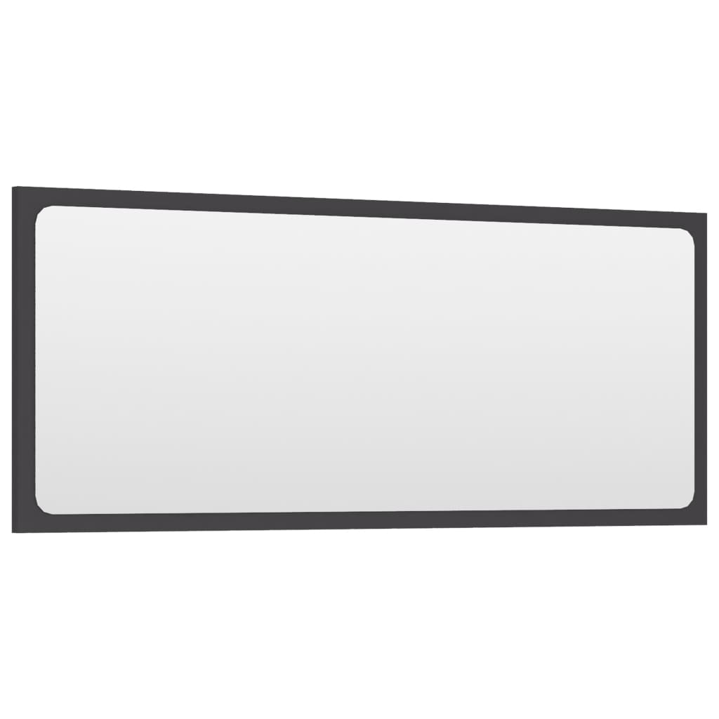 Miroir Mural Salle de Bain Gris 90cm - Design Contemporain NNEVL