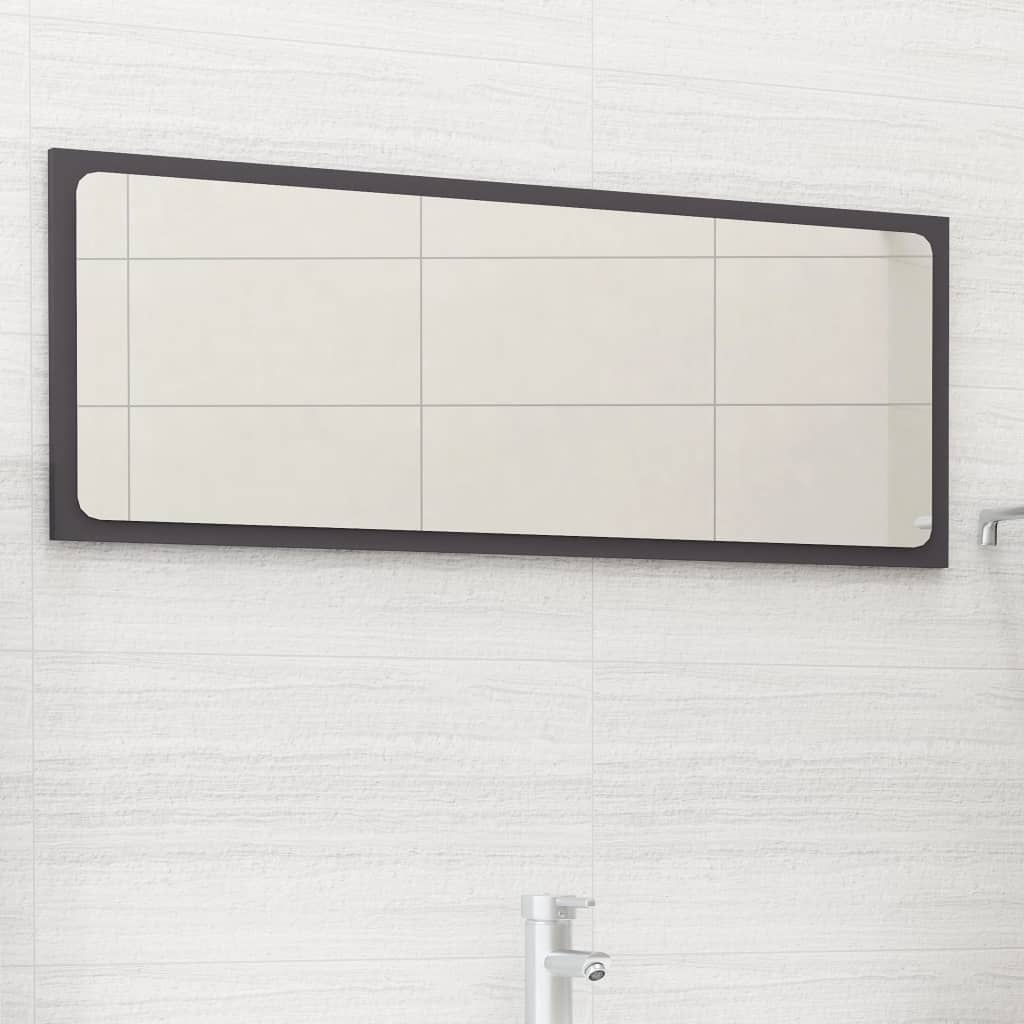 Miroir Mural Salle de Bain Gris 90cm - Design Contemporain NNEVL