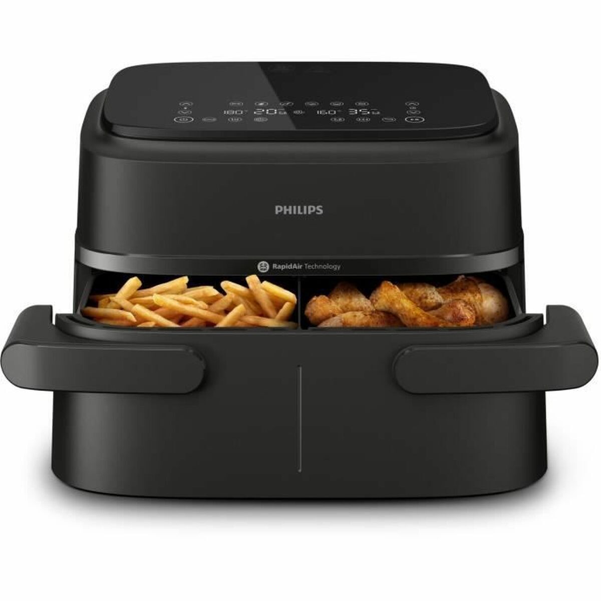 Friteuse à Air Philips NA150/00 7L – Double Panier, Cuisson Sans Huile, Noir