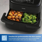 Friteuse à Air Philips NA150/00 7L – Double Panier, Cuisson Sans Huile, Noir