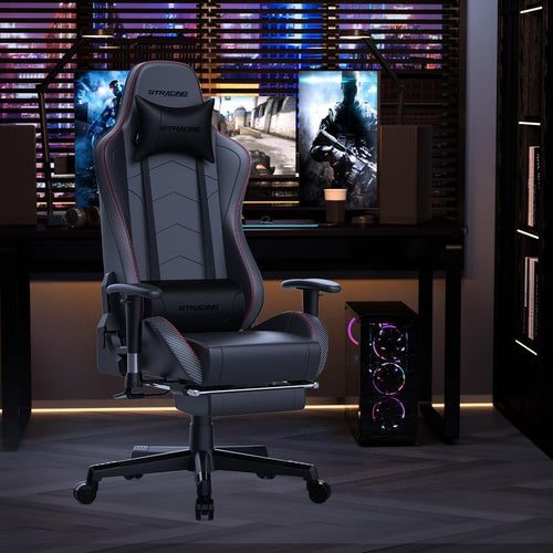 Chaise Gaming avec Repose-Pieds et Haut-Parleurs Bluetooth - Fauteuil Gamer Musical