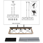 Lustre Rustique 5 Ampoules Style Fermier - Noyer & Acier