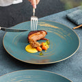 Assiette Céramique Maté & Dorure Artisanale – Élégance Contemporaine pour Table Raffinée
