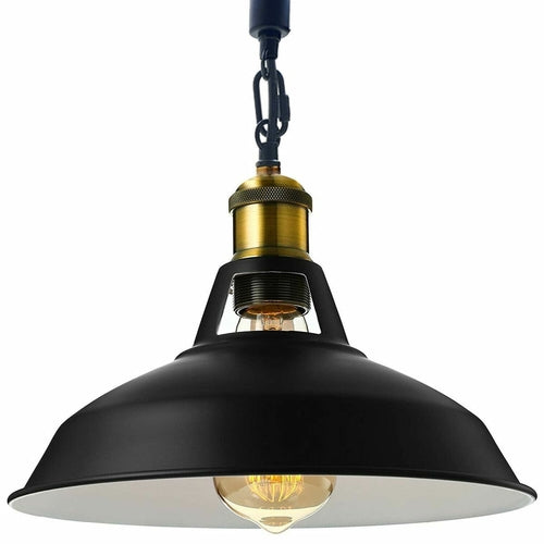 Suspension Luminaire Rétro Métal & Corde de Chanvre - Style Industriel Vintage