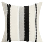 Housses de Coussin Chenille Rayées Boho 45x45 cm - Coton Lin Fermeture Éclair