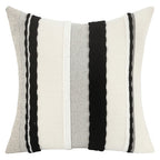 Housses de Coussin Chenille Rayées Boho 45x45 cm - Coton Lin Fermeture Éclair