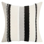 Housses de Coussin Chenille Rayées Boho 45x45 cm - Coton Lin Fermeture Éclair