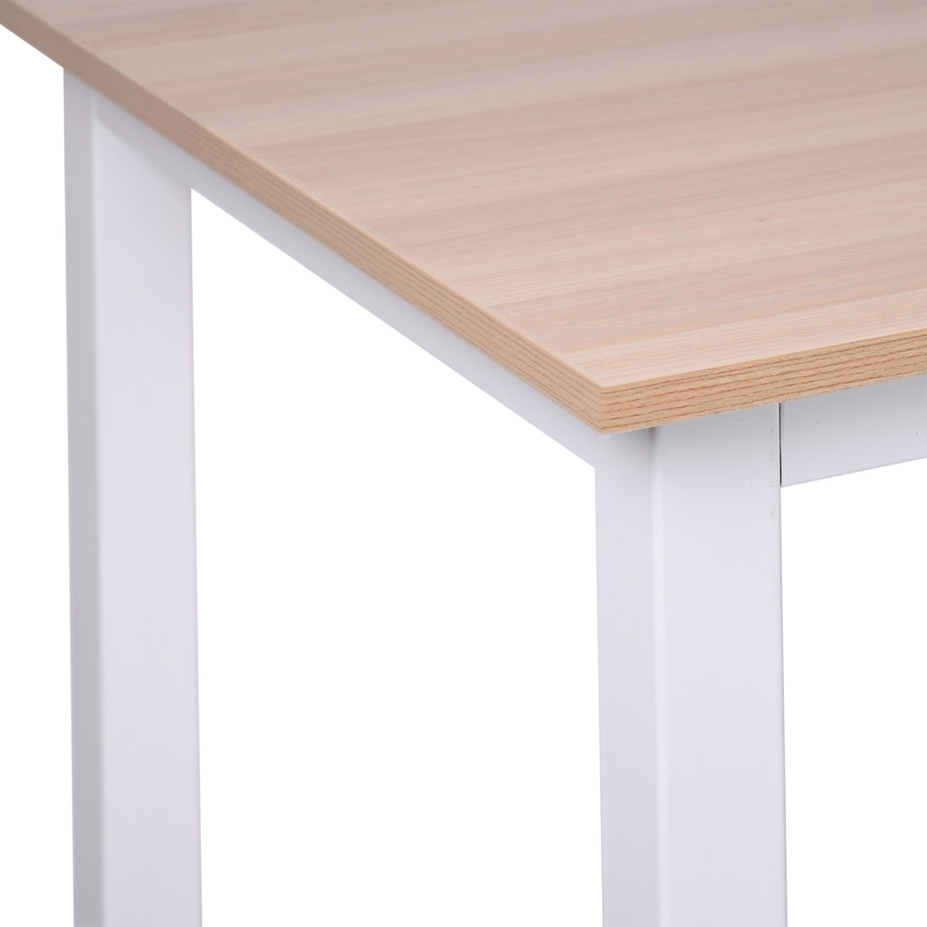 Bureau d'ordinateur  120L x 60l x 76H cm chêne et Blanc Multifonction Grand Plateau Cadre Robuste en métal