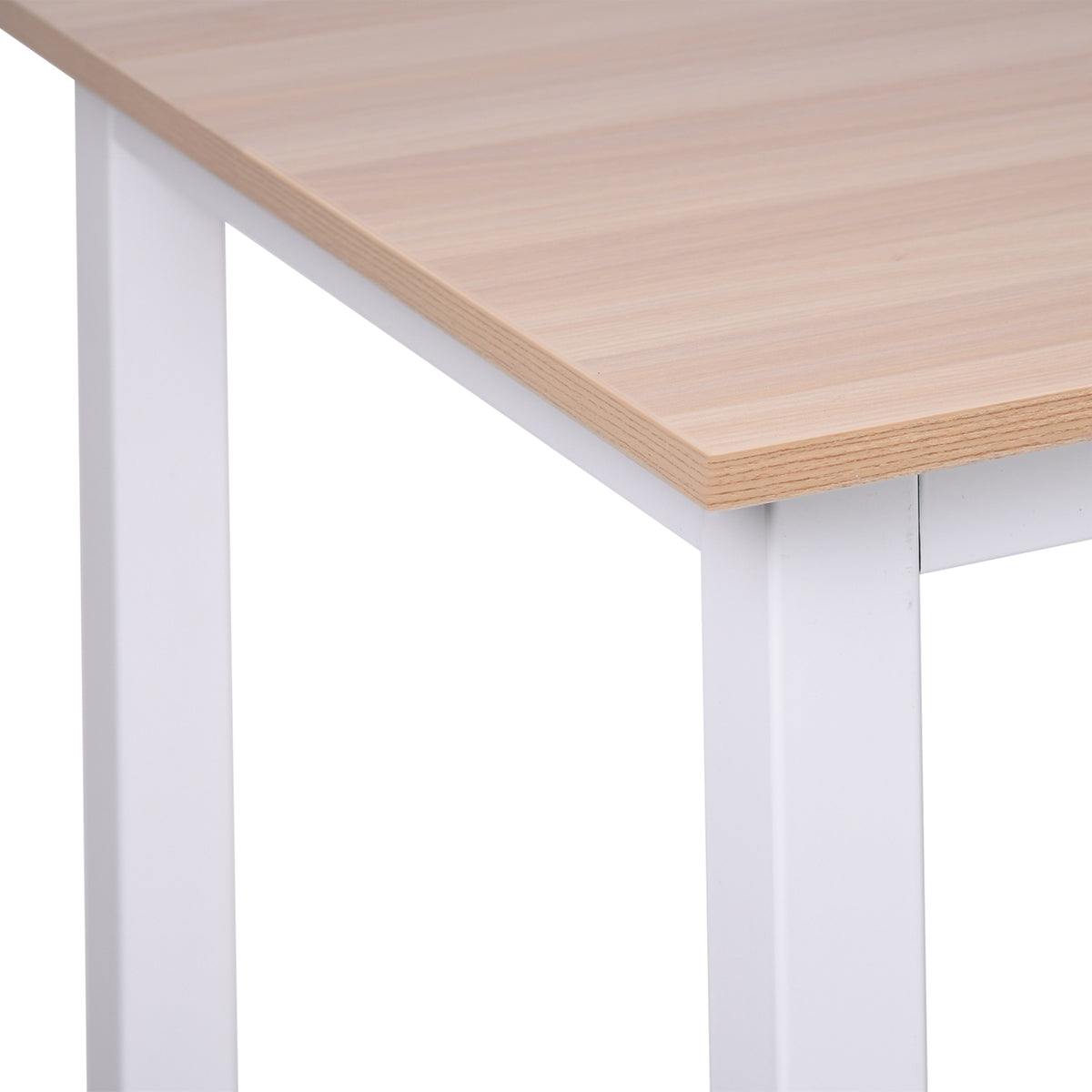 Bureau d'ordinateur  120L x 60l x 76H cm chêne et Blanc Multifonction Grand Plateau Cadre Robuste en métal