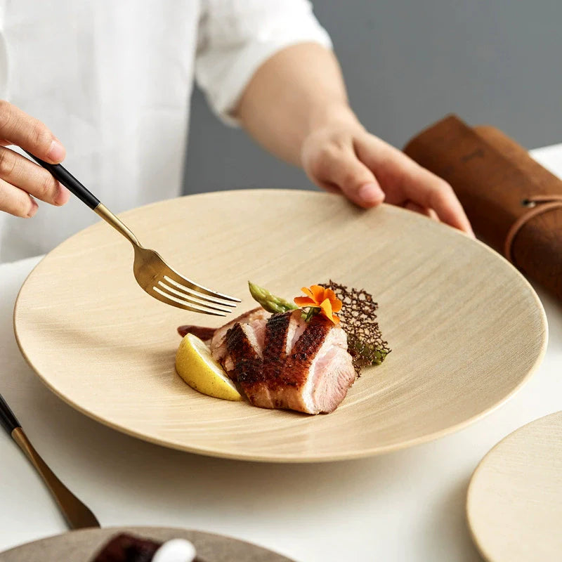 Grande Assiette Porcelaine Plate Créative – Style Occidental pour Hôtel & Restaurant