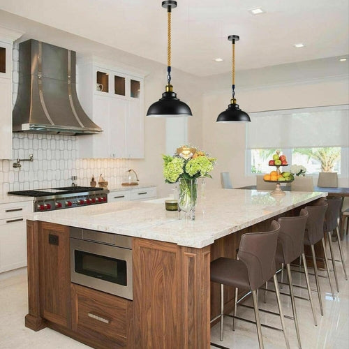 Suspension Luminaire Rétro Métal & Corde de Chanvre - Style Industriel Vintage