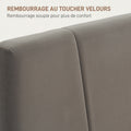 Cadre de lit double 140 x 190 cm lit 2 personnes tête de lit réglable sommier 150 x 198 x 100/105/110/115/120 cm gris