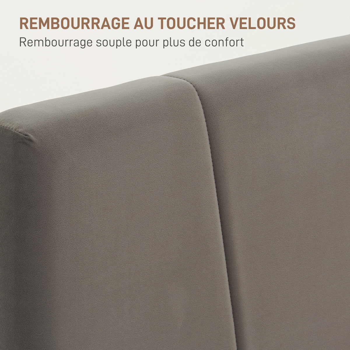 Cadre de lit double 140 x 190 cm lit 2 personnes tête de lit réglable sommier 150 x 198 x 100/105/110/115/120 cm gris
