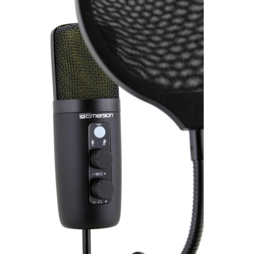 Microphone USB Gaming Emerson EAM-9052 avec LED RGB - Condensateur Professionnel pour Streaming