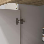 Armoire de cuisine meuble de rangement 4 portes 1 tiroir design scandinave 98 x 39 x 180 cm blanc et naturel