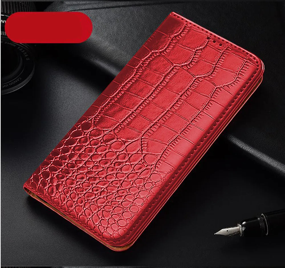 Étui Portefeuille à Rabat en Cuir pour Samsung Galaxy — Porte-Cartes, Fermeture Magnétique, S8 au S24 Ultra