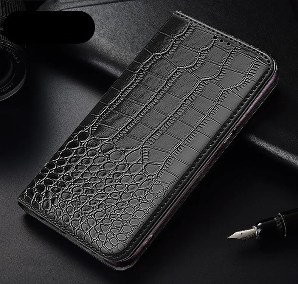Étui Portefeuille à Rabat en Cuir pour Samsung Galaxy — Porte-Cartes, Fermeture Magnétique, S8 au S24 Ultra