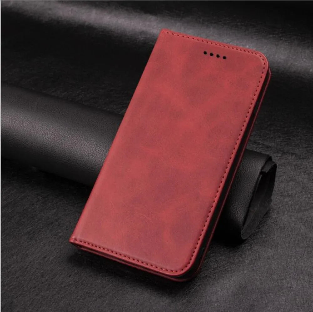 Étui Portefeuille à Rabat en Cuir pour Samsung Galaxy — Porte-Cartes, Fermeture Magnétique, S8 au S24 Ultra