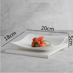 Assiette pliante carrée en céramique, assiette de fruits et desserts également