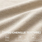 Canapé 3 places en chenille 248 cm, canapé salon moderne, large assise rembourrée, coussins à ressorts, beige