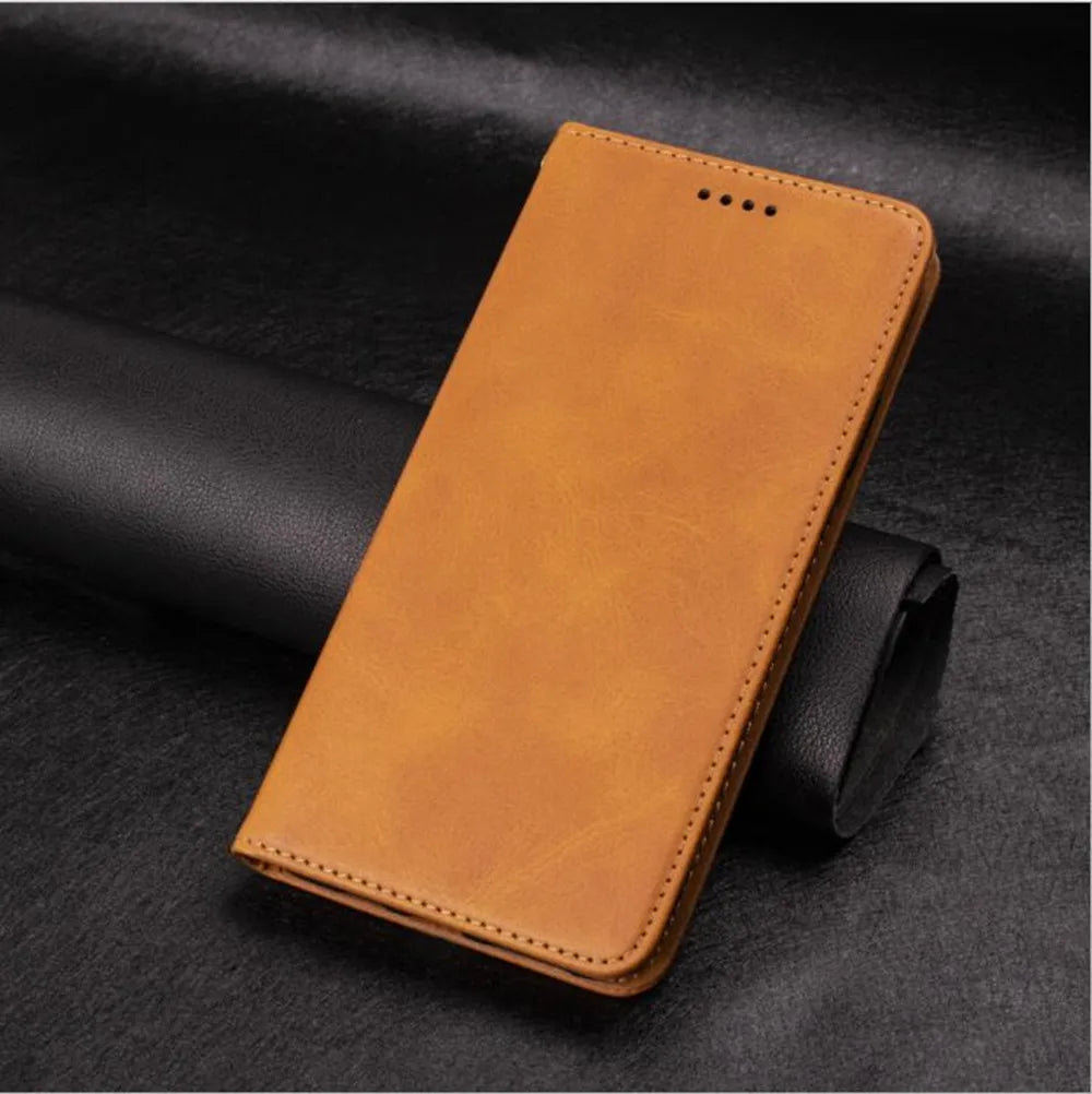 Étui Portefeuille à Rabat en Cuir pour Samsung Galaxy — Porte-Cartes, Fermeture Magnétique, S8 au S24 Ultra