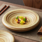 Assiette Grès Spirale Artisanale – Plat Creux Rond pour Pâtes & Salades