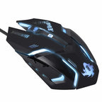 Wired USB Ergonomic Gaming Mouse - 6 Buttons 2400 DPI Black