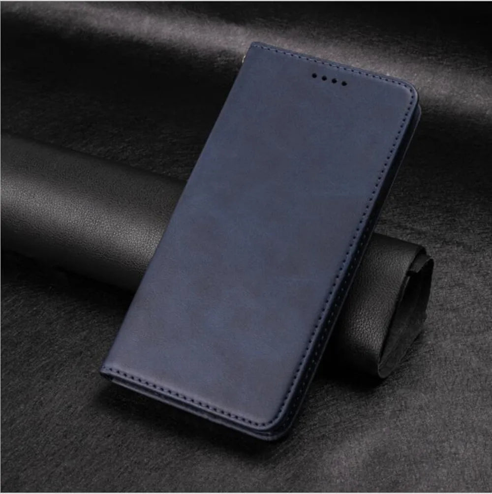 Étui Portefeuille à Rabat en Cuir pour Samsung Galaxy — Porte-Cartes, Fermeture Magnétique, S8 au S24 Ultra