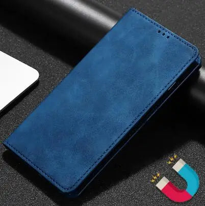 Étui Portefeuille à Rabat en Cuir pour Samsung Galaxy — Porte-Cartes, Fermeture Magnétique, S8 au S24 Ultra