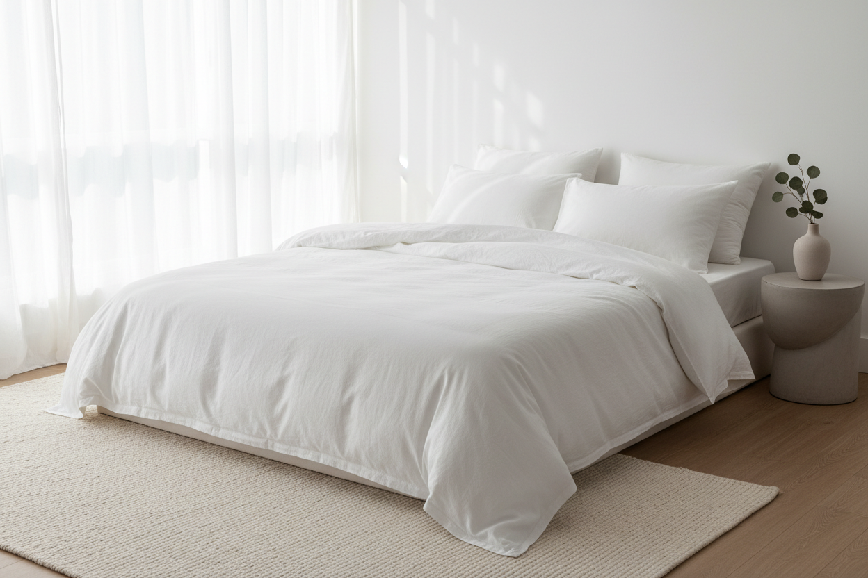 Housse de Couette Percale 100% Coton 80 fils/cm² - 15 Coloris Disponibles