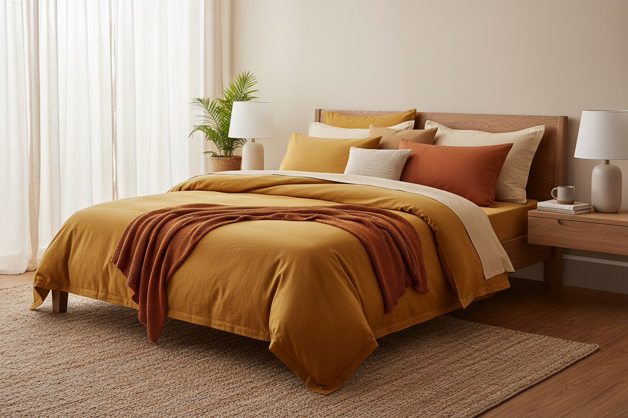 Housse de Couette Percale 100% Coton 80 fils/cm² - 15 Coloris Disponibles