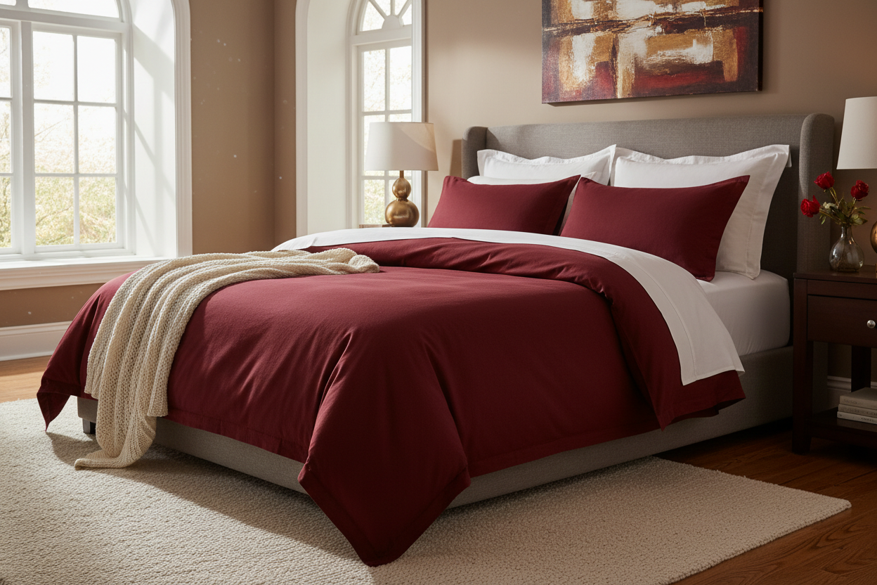 Housse de Couette Percale 100% Coton 80 fils/cm² - 15 Coloris Disponibles