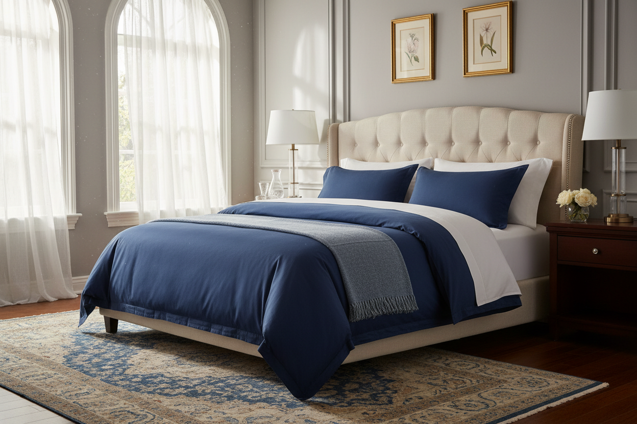 Housse de Couette Percale 100% Coton 80 fils/cm² - 15 Coloris Disponibles