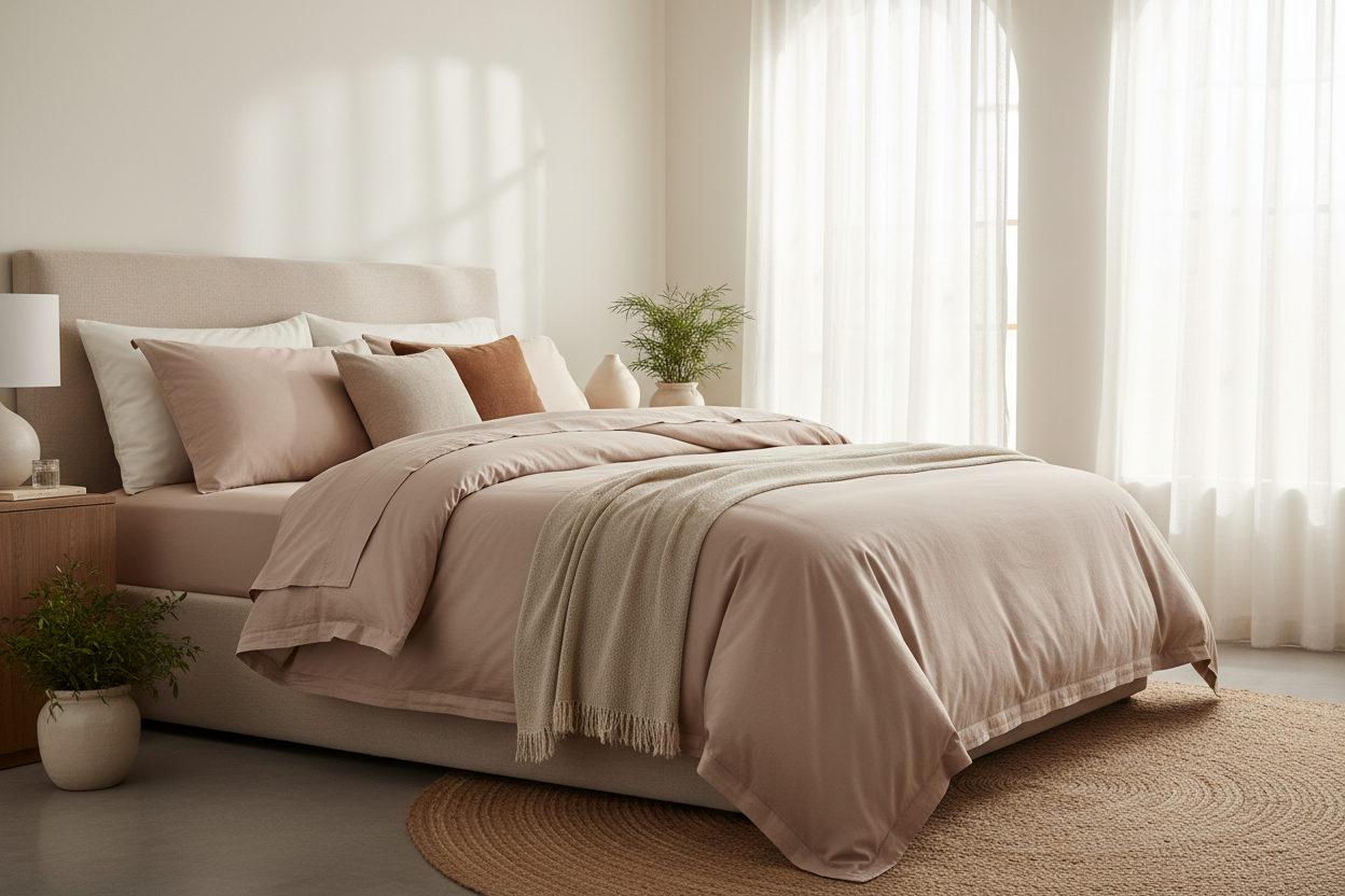 Housse de Couette Percale 100% Coton 80 fils/cm² - 15 Coloris Disponibles
