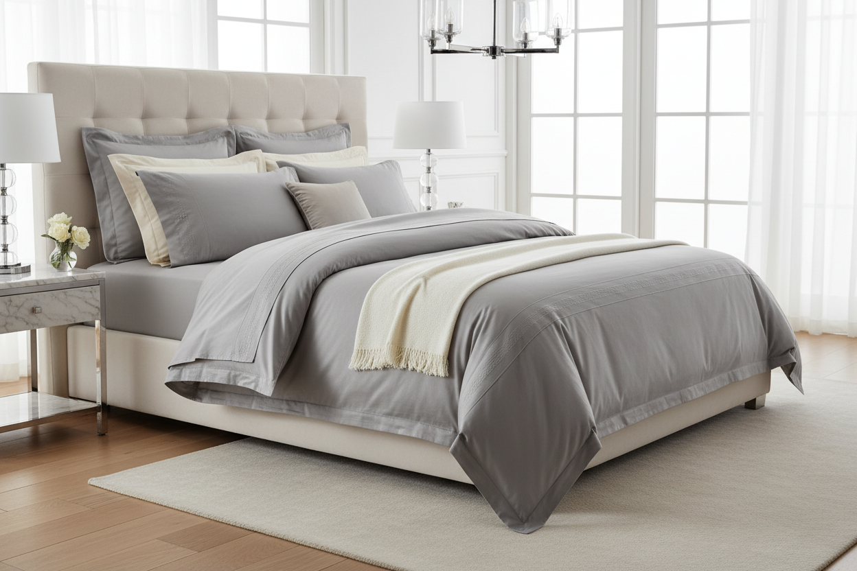 Housse de Couette Percale 100% Coton 80 fils/cm² - 15 Coloris Disponibles