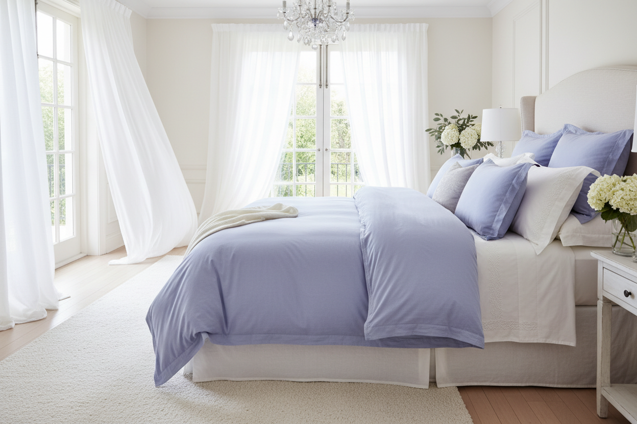 Housse de Couette Percale 100% Coton 80 fils/cm² - 15 Coloris Disponibles