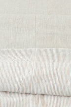 Parure de Lit Lin Naturel Double Face Beige Rayé - Queen