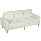 Canapé 3 places en velours côtelé, canapé avec coussins à ressorts et assise rembourré, 192x80x84,5cm, beige