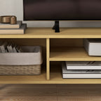 Meuble TV Scandinave 150 cm – 2 Portes, 2 Niches, Passe-Câbles – Pour TV jusqu'à 65"