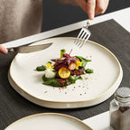 Assiette Plate en Céramique Style Japonais – Vaisselle Gastronomique Haut de Gamme | GOSEUNG