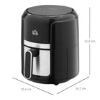 Friteuse sans huile 4 L, air fryer 1300 W 12 programmes, écran tactile, température réglable, panier antiadhésif, noir