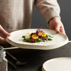 Assiette Plate en Céramique Style Japonais – Vaisselle Gastronomique Haut de Gamme | GOSEUNG