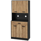 Armoire de cuisine Buffet meuble de rangement, 2 placards 4 portes 1 tiroir, passe-câbles 80L x 40P x 180H cm