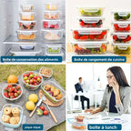 Conteneurs Meal Prep en Verre | Boîte Bento Hermétique Micro-Ondes